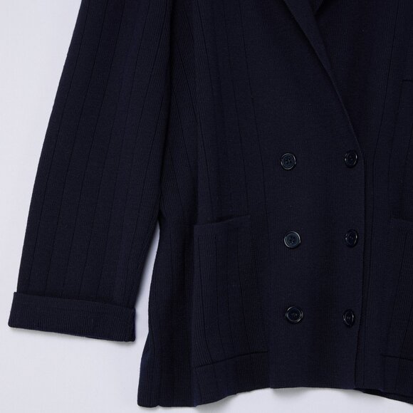 Amina Rubinacci wool cardigan sweater blazer jacket Italy navy - Picture 4 of 12